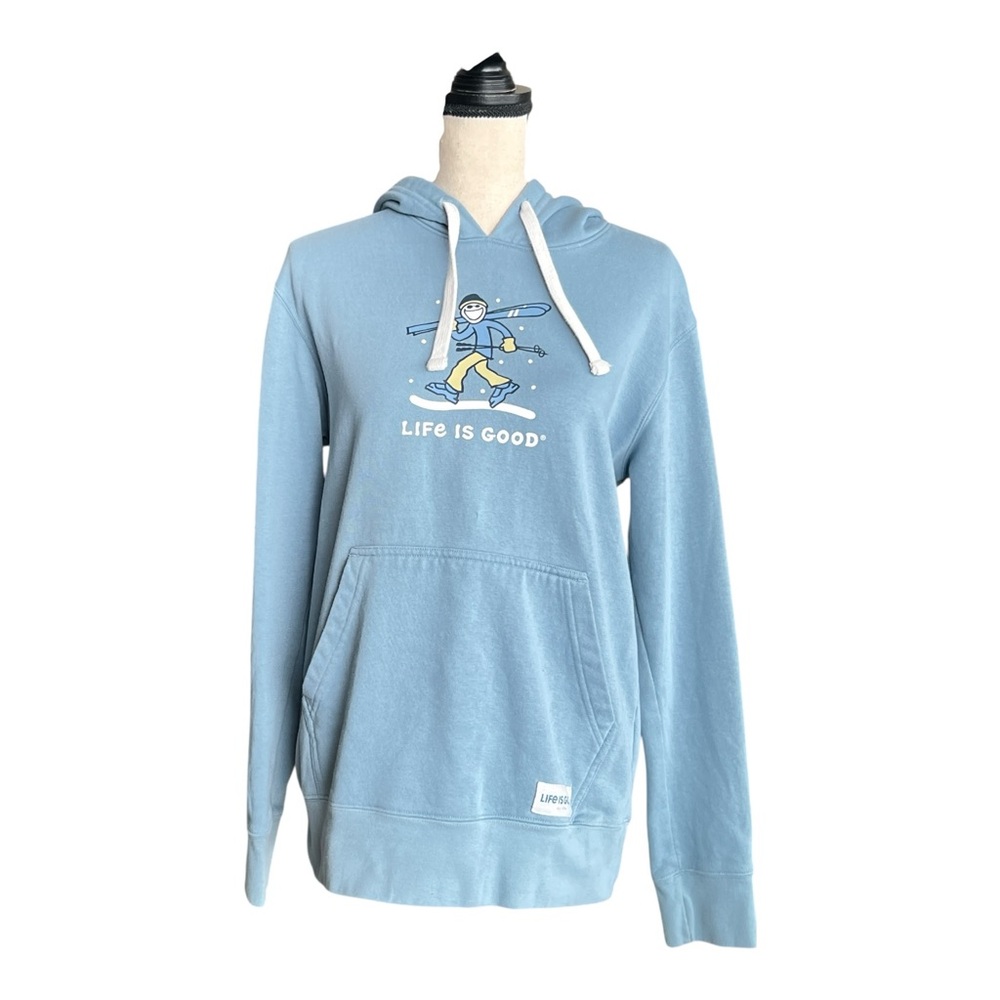 Life is Good Women’s Small Blue Skier Jake Pullover Hoodie Size S